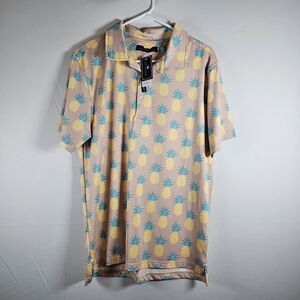 Simply Southern Pineapple Polo NWT Size Small Mens